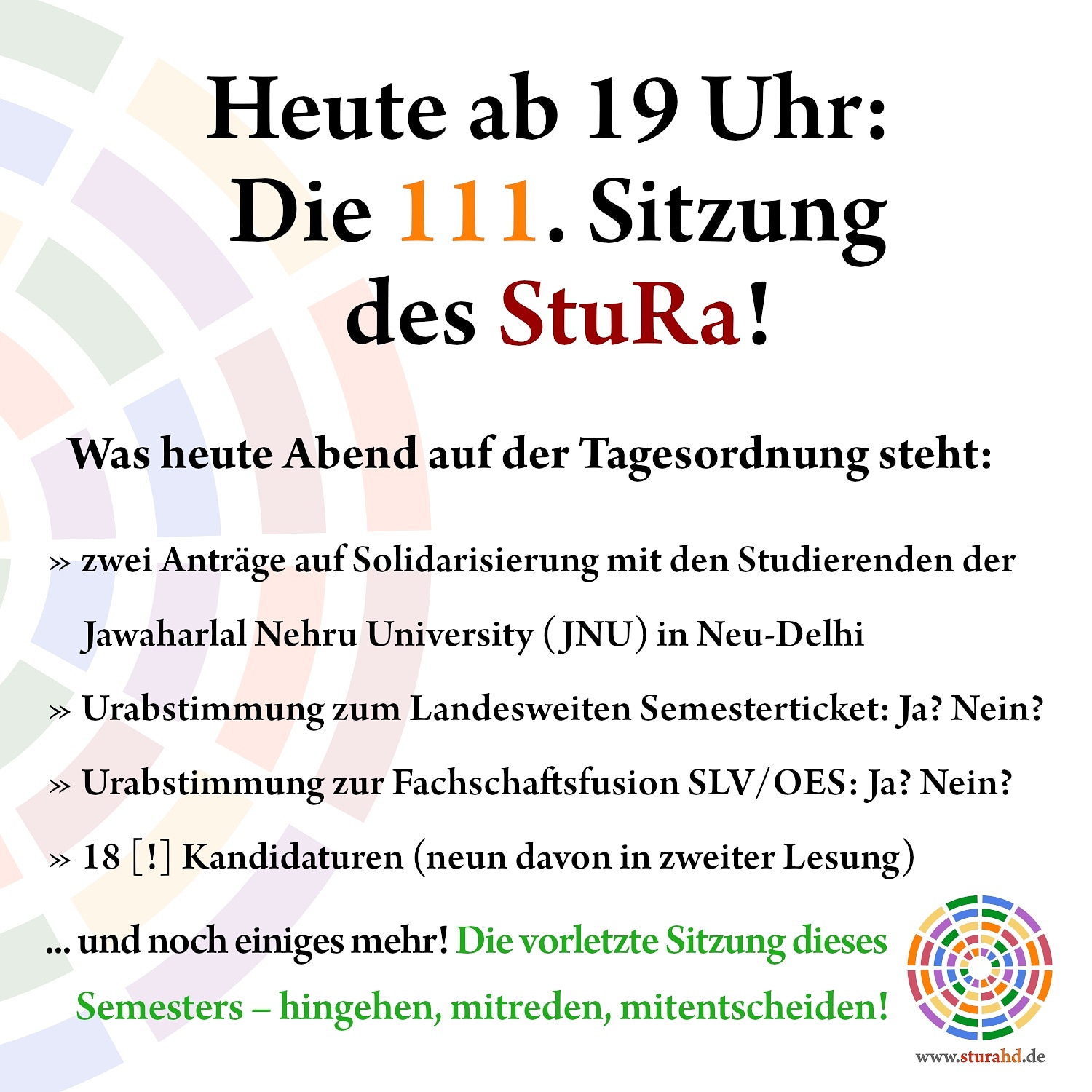 Studierendenrat Der Universitat Heidelberg Heute Abend Die 111